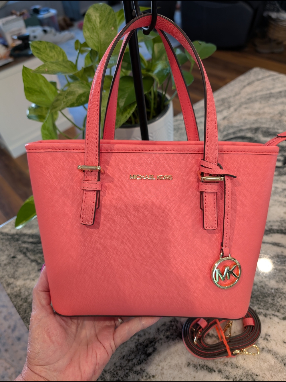Michael Kors Jet Set Travel Satchel Bag - Grapefruit